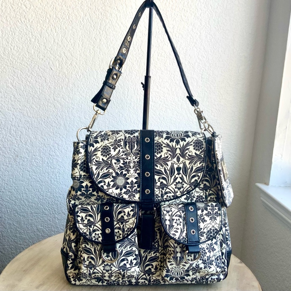 Gigi Hill Los Angeles Floral Print Convertible Backpack NWOT